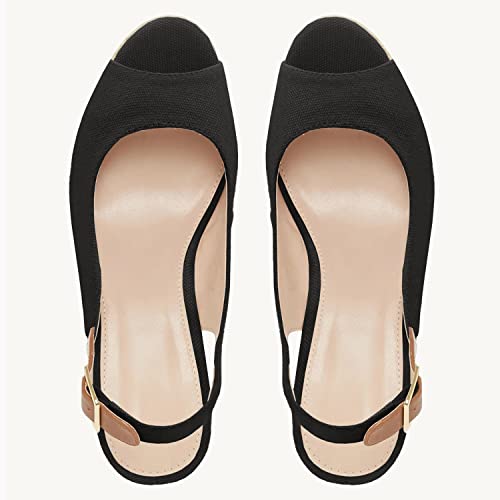 Juliet Holy Womens Ankle Strap Espadrille Wedges Round Open Toe Platform Slingback Slip on Peep Toe Sandals Comfort Summer Shoes4