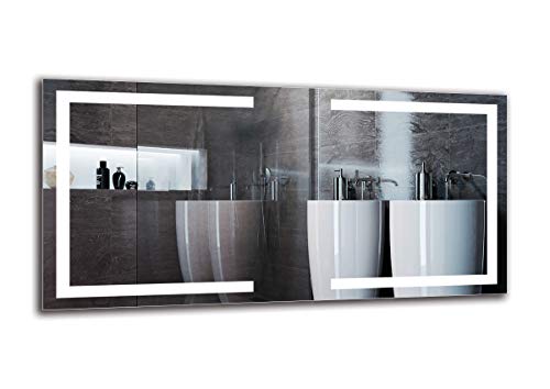 Espejo LED Premium - Dimensiones del Espejo 120x60 cm - Espejo de baño con iluminación LED - Espejo de Pared - Espejo de luz - Espejo con iluminación - ARTTOR M1ZP-38-120x60 - Blanco frío 6500K