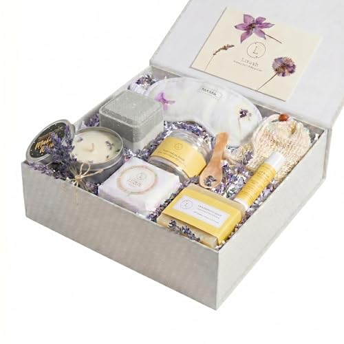 Lizush Luxury Spa Gifts for Women – 7 Piece Citrus Spa Gift Set with Candle, Gift...