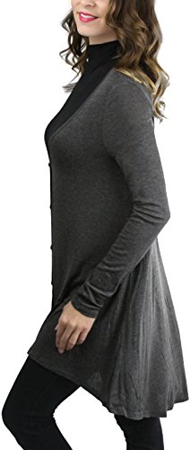 Image of ToBeInStyle Women's Long Sleeve Rib Banded Open Sweater Cardigan