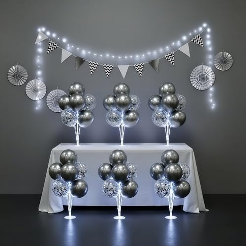 Image of Lightsfever 6 Sets LED Balloon Table Centerpieces for Party Decorations | with Pump, Balloons Table Kits Decorations for 25th Wedding Anniversary Birthday Bridal Shower Party New Year Christmas