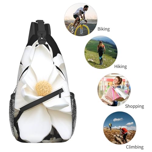 Mochila Sling Cruzada con Estampado Floral Negra miniatura 6
