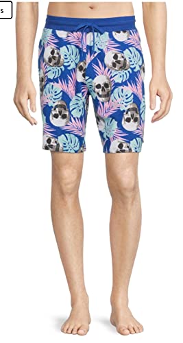 No Boundaries Skull Palms Lounge Sleep Shorts -...