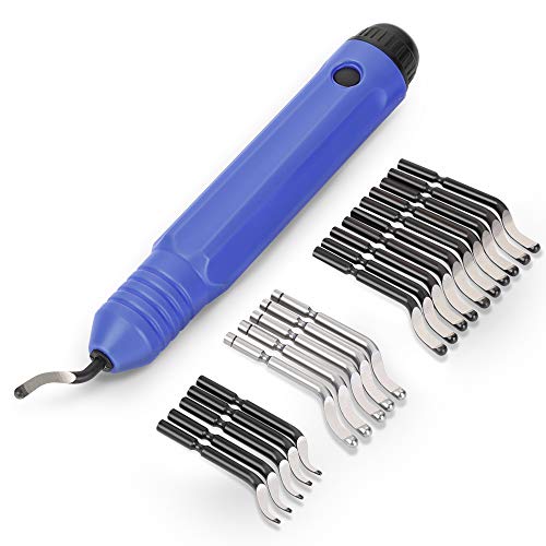 WYNNsky Deburring Tool Kit, 20pcs Rotary Deburr Blades Set for Metal, Plastic, Aluminum and Wood