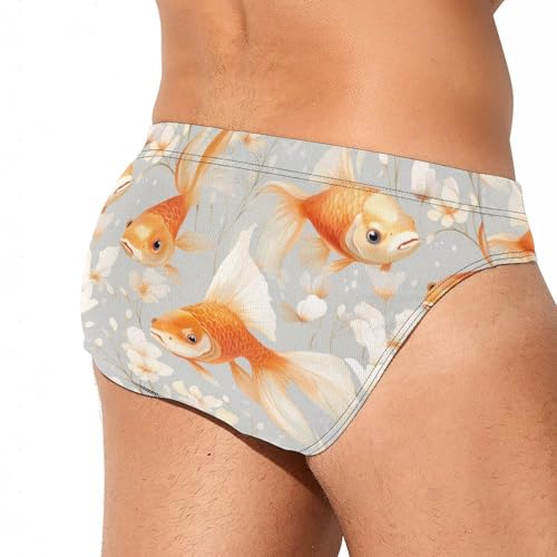 Japanese Fish with Bubble Eye Men's Swim Briefs Sexy Bikini Swimsuit Beach Shorts Underwear Low Waist3