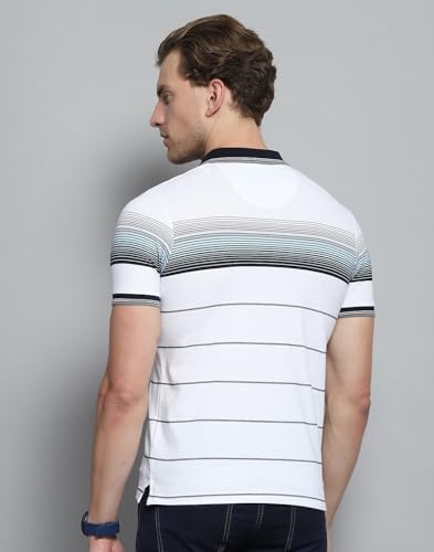 Image of Monte Carlo Men's Regular Fit Polo T-Shirt | Half Sleeve | Striped Collared Tee | Casual Everyday Wear | Stylish & Comfortable Tshirt for Men