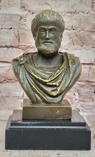 Western Philosophy Bronze Statue Aristotle Bust by Fisher Sculpture Artwork for Study Room Hanmade Decor Artwork Statue by Finery Bronze