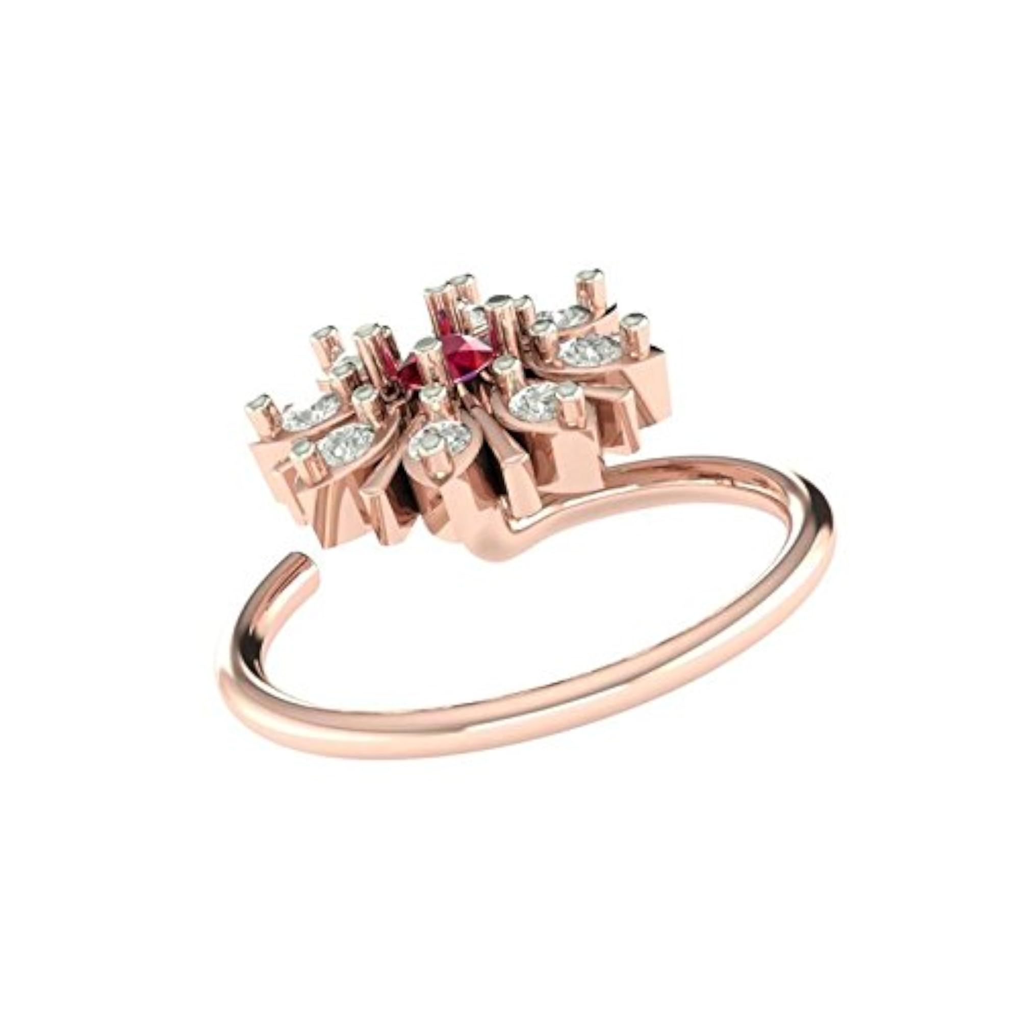 Women's Rose Gold Plated Sterling Silver Flower Nose Pin Stud