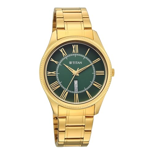 Image of Titan Regalia Allure Classic Day-Date Quartz Analog Stainless Steel Strap Men's Watch