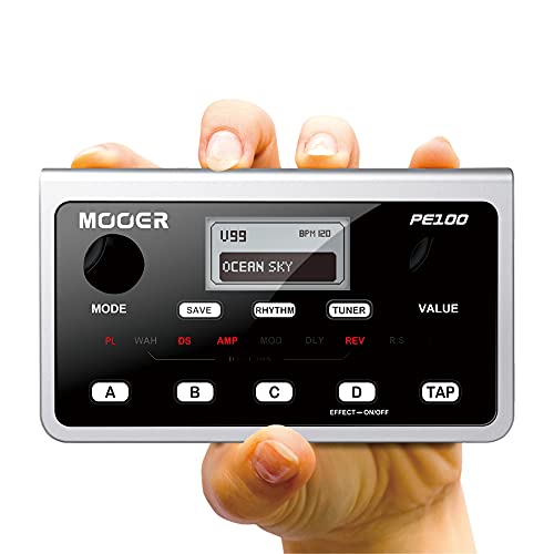 MOOER PE100 Portable Depstop Guitar Multi Effects Headphone Amp Pedal Practice Tool with Drum Machine, TAP Tempo by MOOER - Used condition - Image 4