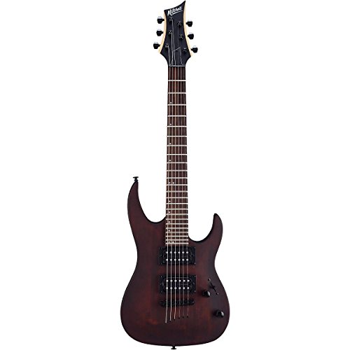 Mitchell Mm100 Mini Double Cutaway Electric Guitar Walnut Stain #TOP2