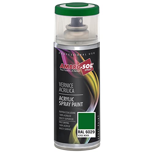 AMBRO-SOL Pintura acrílica en spray color Verde Menta RAL 6029 resultado profesional en múltiples