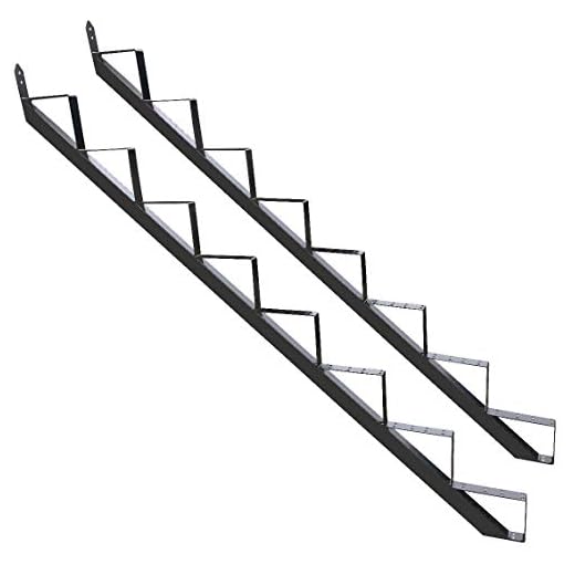 Treppenrahmen 2-10 Stufen-Wahl Stahl-Treppe RAL 7016 Anthrazit Treppenholm/Wählen Sie die Stufen-Anzahl (2 stufig) (8 stufig)