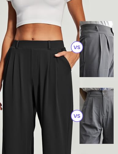 Heathyoga Womens Dress Pants Pull On Wide Leg Stretchy Work Pants Women Business Casual Outfits Slacks for Women Trousers4