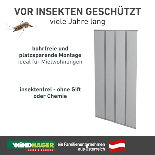 Windhager Insektenschutz PLUS Türvorhang Easy Lamellenvorhang Fliegengitter individuell kürzbar, 120 x 250 cm, anthrazit, 04315, Schwarz