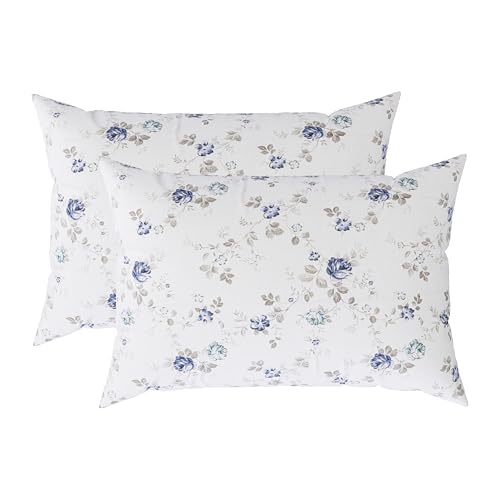 Image of LINENWALAS 100% Cotton Percale Large Standard Size Pillow Case Set of 2, Crisp and Cooling 200 TC, Premium Cotton Printed Bed Pillow Covers (20x30 inch, Blue Sapphire)
