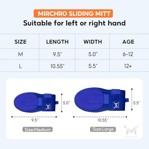 Sliding Mitt for Youth Ages 6-12, Baseball Softball Glove for Hand Protection, Drippy Drip Accessory Ambidextrous Design (Blue, M/Ages 6-12)
