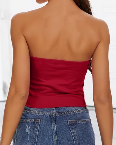 Image of Summer Tube Tops Basic Crop Tops for Women Strapless Tank Casual Tunics Sexy Short Shirts 2026