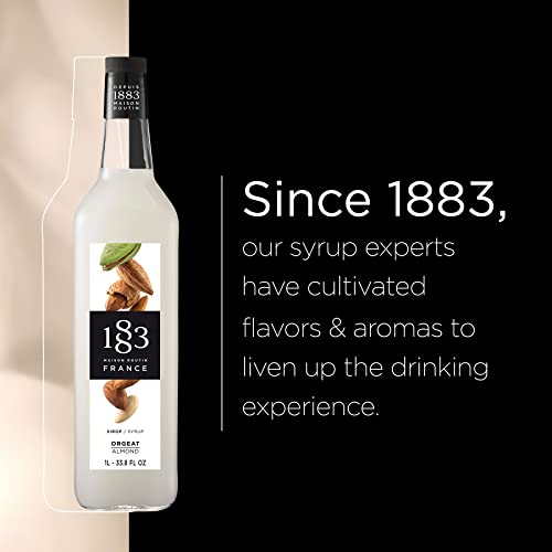 Image of 1883 Maison Routin Syrup for Drinks, Made In France (33.8 Fl Oz, Almond Glass)