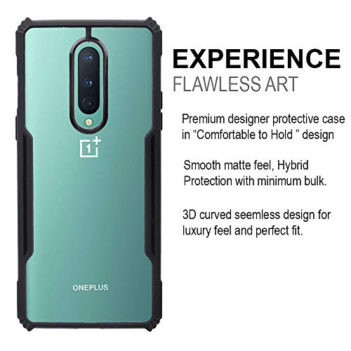 Image of LIRAMARK Transparent Clear Shock Proof Back Cover Case Designed for OnePlus 8 /1+8 (Black)