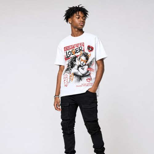 Image of DopeSkill Graphic Tee Streetwear Hip Hop Hypebeast Street Style Crew Neck Unisex T-Shirt Sneaker Colour Matching Shirts Angel