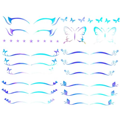 Hemobllo 6 hojas Pegatinas para Maquillaje de Ojos Delineador Temporal Adhesivas con Diseño de y para Sombra Ligeras Resistentes y Fáciles de Usar para Cosplay y Diario