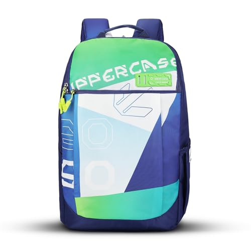 Image of uppercase Campus School Backpack | Well-Padded, Double Compartment with File Sleeve, Organizers, Side Bottle Pocket | For Boys & Girls | 500 Days Warranty