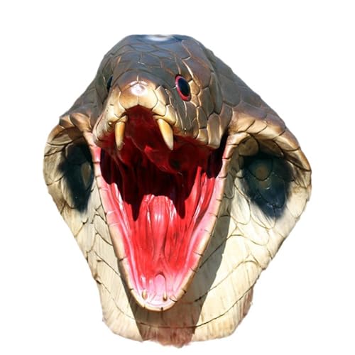 Haloppe Cobra Masque de fête réaliste en latex pour Halloween Cosplay Carnaval Serpent