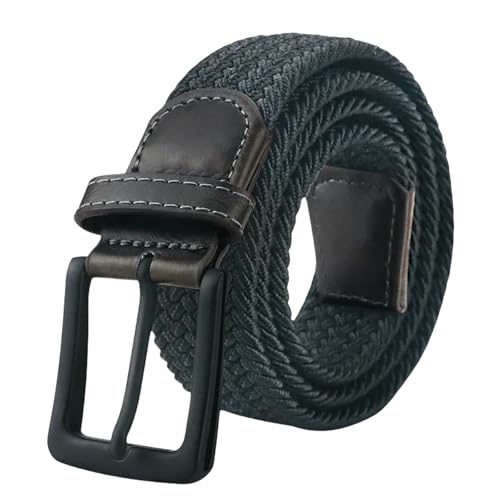 Ceinture jeans homme toile tressée élastique et boucle métal ardillon anti-usure