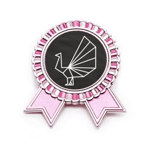 Broche paon en métal rose Origa, un bijou géométrique aux finitions d'exception