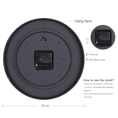 Image of Wall Clock 12 inch Silent Quartz Decorative Wall Clock Non-Ticking Classic Digital Clock Battery Operated Round Easy to Read Handheld Complete Home /Kitchen /Bedroom (457)