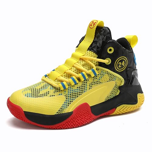 Kids Basketball Shoes Boys Cushion Sneakers Non-Slip Outdoor Sports Shoes Comfortable Girls Lightweight Breathable Walking Running Shoes Tennis Sneakers