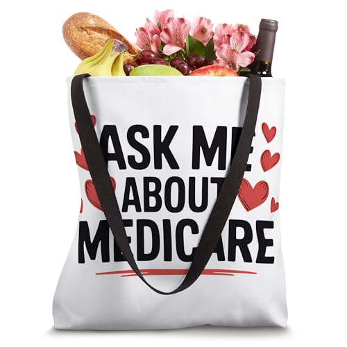 Cute Health Insurance Agent Ask Me About Medicare Marketing Tote Bag miniatura 4