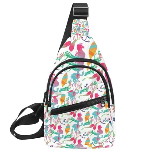 Sac à bandoulière imperméable contre la pluie avec motif algues