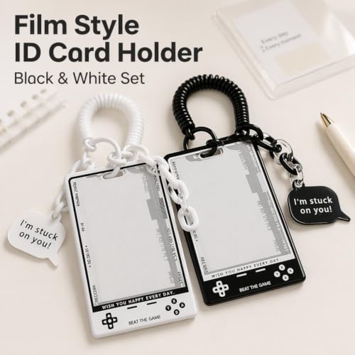Porte-badge d'identité Kpop transparent avec cordon spirale