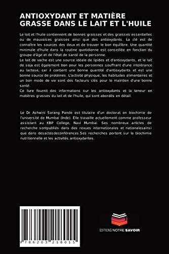 ANTIOXYDANT ET MATIÈRE GRASSE DANS LE LAIT ET L'HUILE