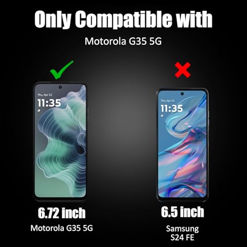 Image of AIBEX Tempered Glass for Motorola Moto G35 (6.72 Inch) / Realme C63 5G | 9H Hardness | Anti-Fingerprint | Water Resistant | Edge-to-Edge Full Screen Protector | Bubble-Free Installation