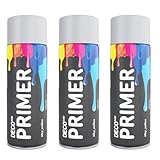 VE-INDUSTRIES 3 x Primer Spray 400ml Grau Universal-Acrylgrundierung – Starker Schutz, perfekte Haftung, schnelle Trocknung