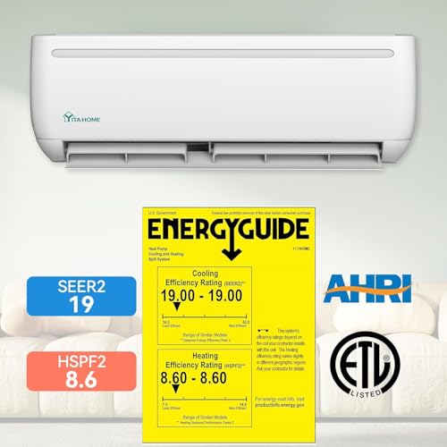 Image of YITAHOME 9000 BTU Mini Split AC /Heating System, Ductless Mini Split Air Conditioner Heat Pump,115V 19 SEER2 Energy Efficient Inverter AC Unit,Wifi Enabled Compatible with Alexa for Apartment, Garage