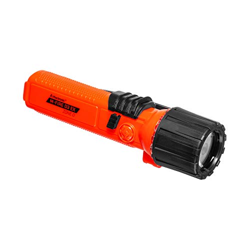 Mactronic M-FIRE 03 ATEX - Linterna LED de 180 lúmenes | Peso 240 g con pilas, tipo de protección IP68, alcance de 177 m | Funciona con pilas, 4 pilas Energizer E91 (AA) (incluidas)