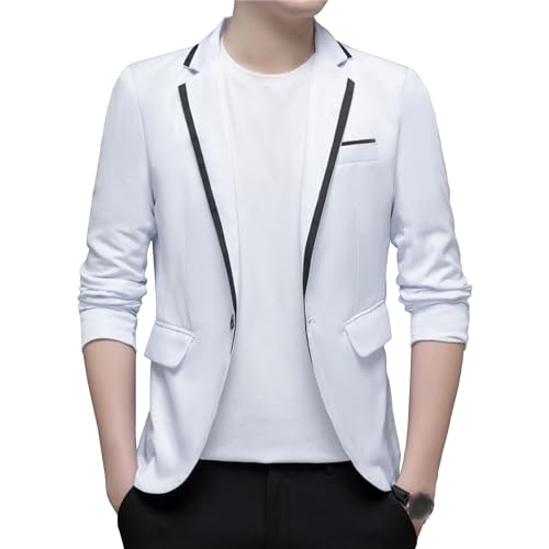 Men's Lightweight Blazer Jackets Casual Slim Fit Sport Coats 1 Button Suit Jacket for Business Wedding Prom