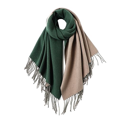 MaaMgic Schal Damen Pashmina Stola Warm Zweifarbig mit quasten/fransen Tücher für Frauen Abendkleider Hochzeit Festlich xxl Schals Herbst Winter Einfarbig Deckenschal MEHRWEG MaaMgic Schal Damen Pashmina Stola Warm Zweifarbig mit quasten/fransen Tücher für Frauen Abendkleider Hochzeit Festlich xxl Schals Herbst Winter Einfarbig Deckenschal MEHRWEG