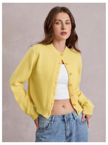Image of SOLY HUX Women's Button Down Cropped Lightweight Cardigan Sweater | Cute Fall Fashion, 2026