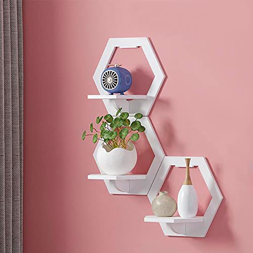MOVKZACV Estante flotante blanco para pared dormitorio taladro libre montaje en pared estante actualizar estantes blancos...