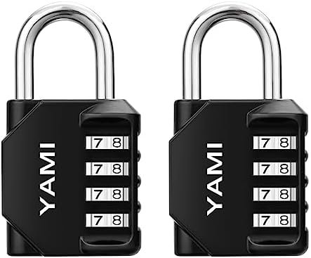 Waterproof Combination Padlock With Key – 4-Digit Lock, 2 Pack, Zinc Alloy, For Lockers, Gym, Storage, Gates - View #6