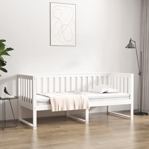 Genérico Diván sin colchón Blanco 75x190 cm Madera Maciza de Pino,Camas y Accesorios,Camas y somieres-820892