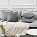 Deconovo Soft Cushion Covers for Sofa Pillow Covers Faux Linen Pillow Covers with Invisible Zipper 18x18 Inch Grey 4 Peices ( CASE ONLY, NO INSERT )