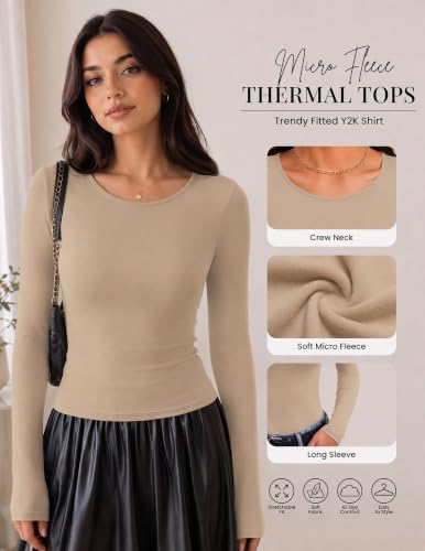 Women's Long Sleeve Chic Top Fleece Shirt Comfortable Thermal Trendy Blouse - image 5