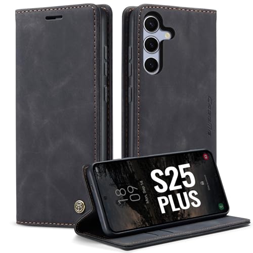 Ottcooed Coque pour Samsung Galaxy S25 Plus, Etui Protection Housse Premium en Cuir PU, Emplacements Cartes Magnétique Pochette de Portefeuille Flip Case pour...