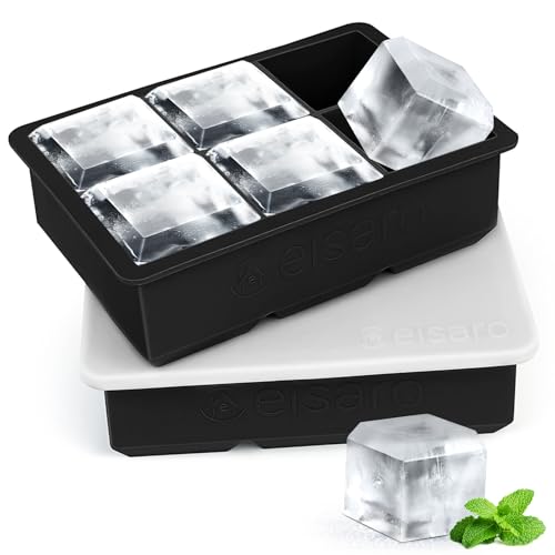 Whisky Lounge - Cubitos de hielo (2 formas, silicona, 6 compartimentos), color negro